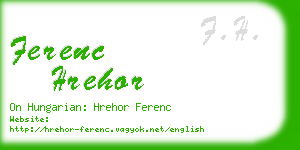 ferenc hrehor business card